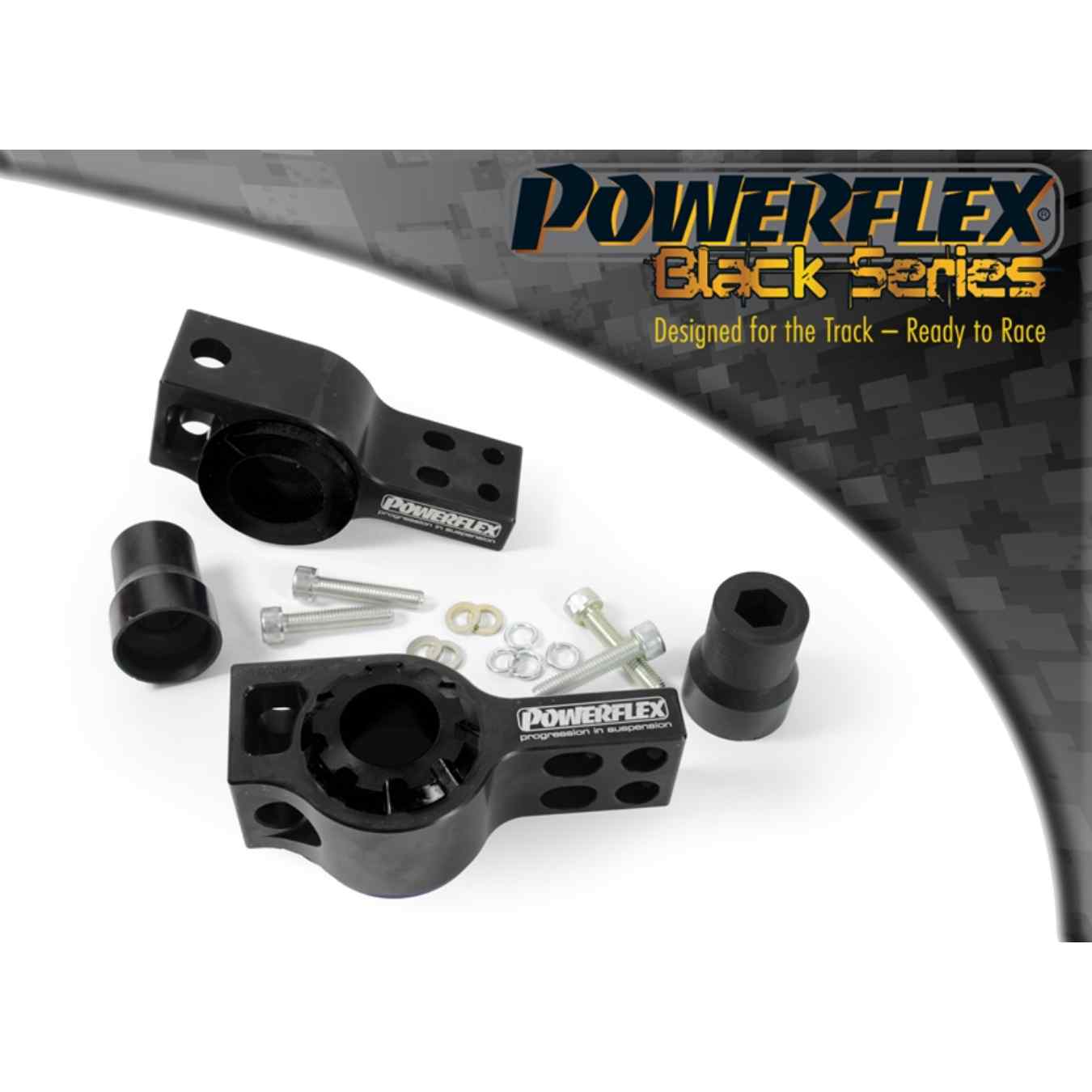 Silent bloc Powerflex anti-lift arrière de bras de suspension avant, chasse additionnelle black series N°2 PFF85-502GBLK