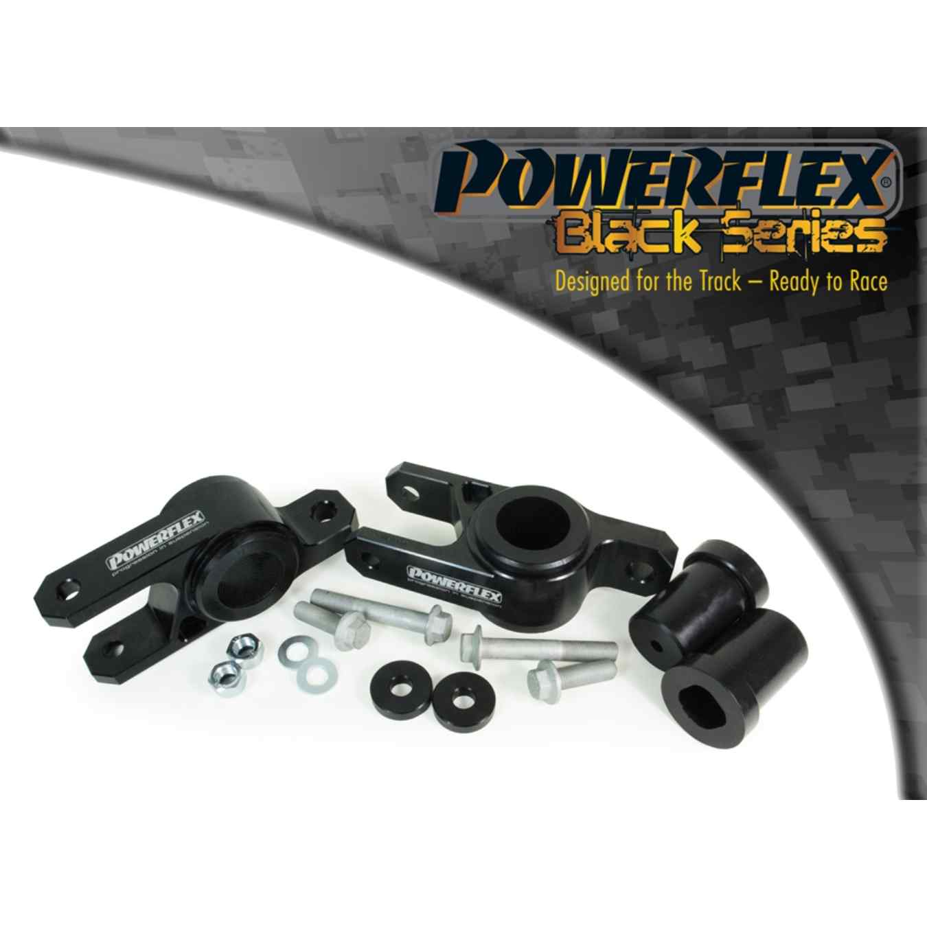 Silent bloc Powerflex anti-lift arrière de bras de suspension avant, chasse additionnelle black series N°2 PFF25-1002GBLK