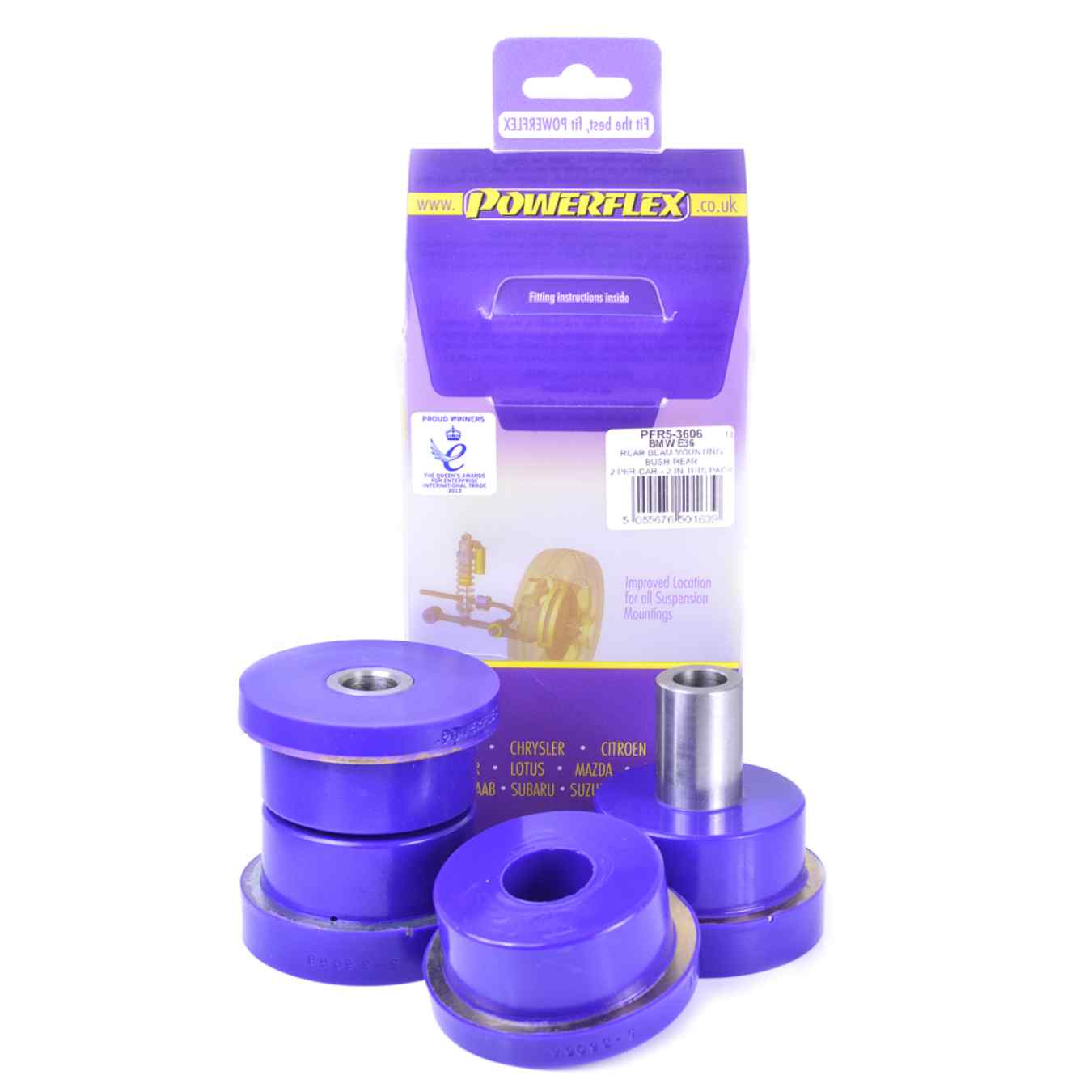 Silent bloc Powerflex arrière de berceau arrière road series N°7 PFR5-3606