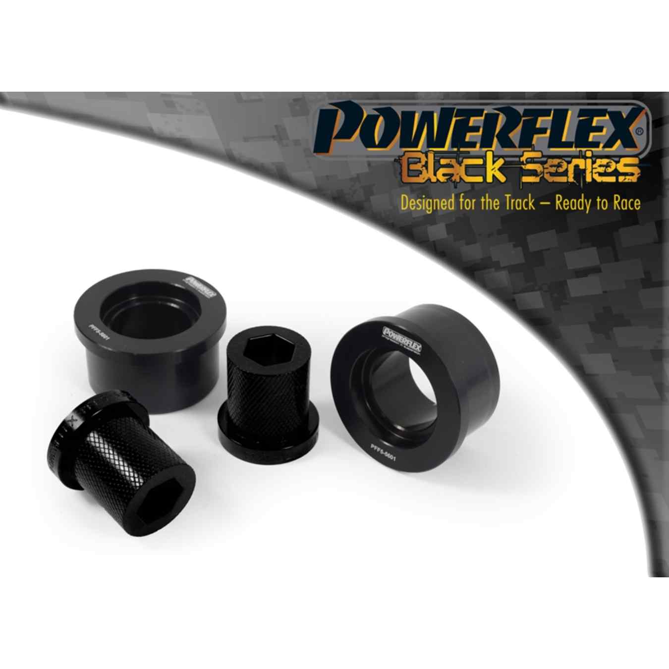 Silent bloc Powerflex arrière de bras de suspension avant, insert alu black series N°1 PFF5-5601BLK