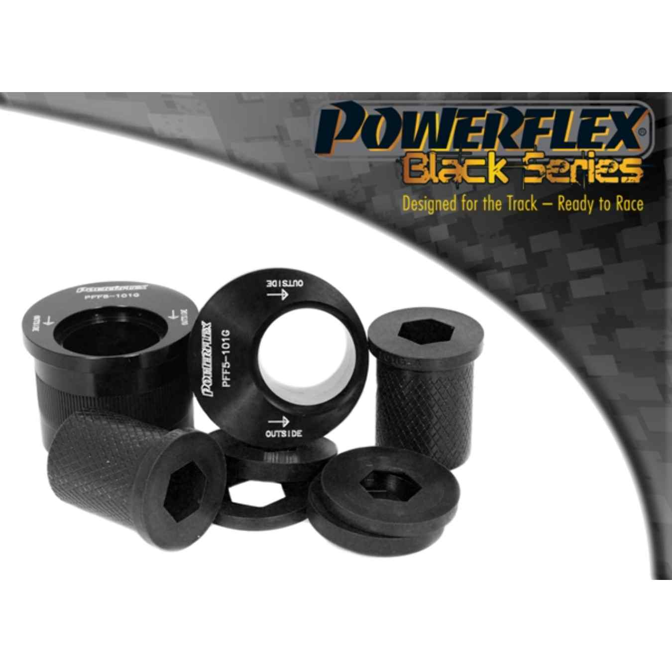 Silent bloc Powerflex arrière de bras de suspension avant, chasse réglable black series N°1 PFF5-101GBLK