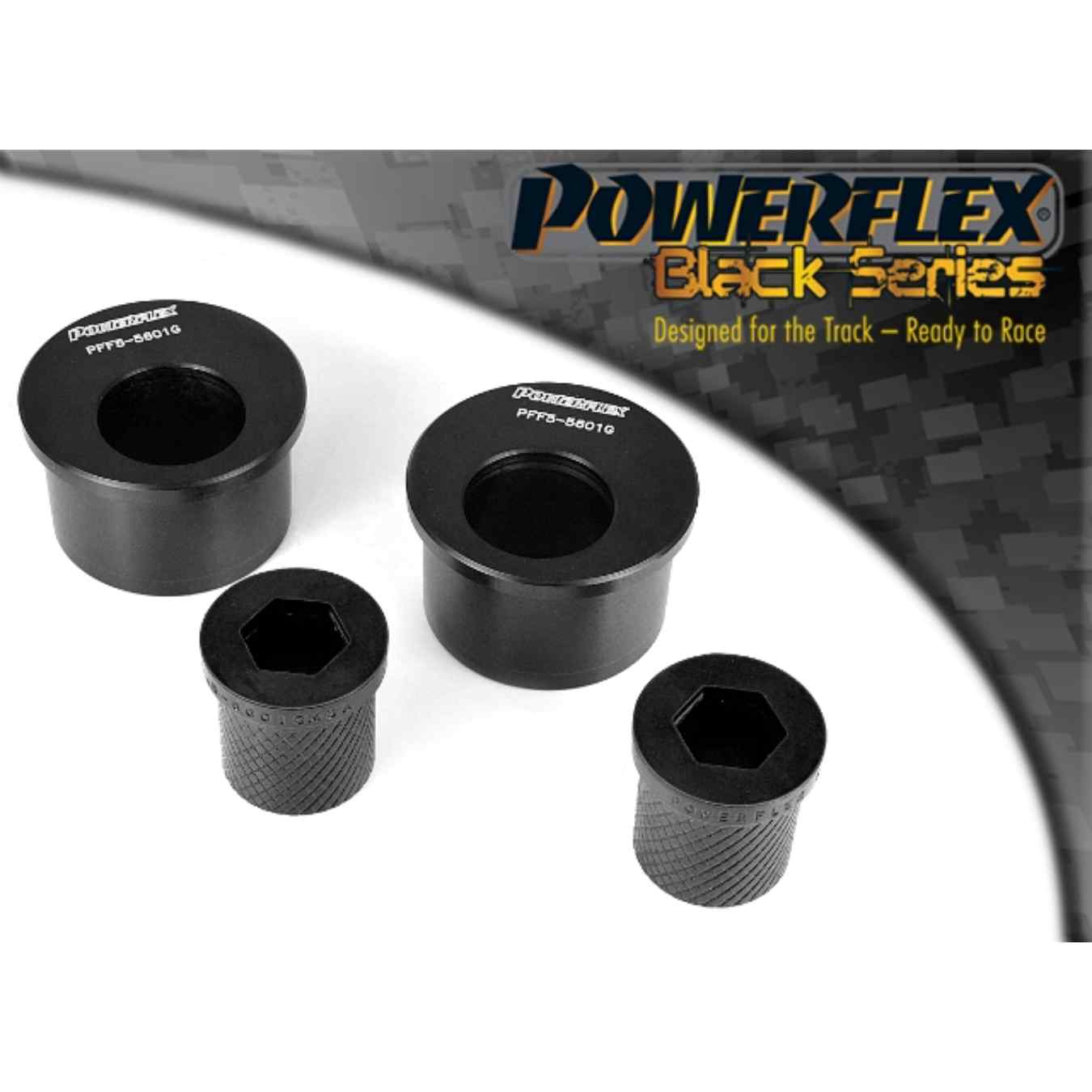 Silent bloc Powerflex arrière de bras de suspension avant, chasse réglable black series N°1 PFF5-5601GBLK