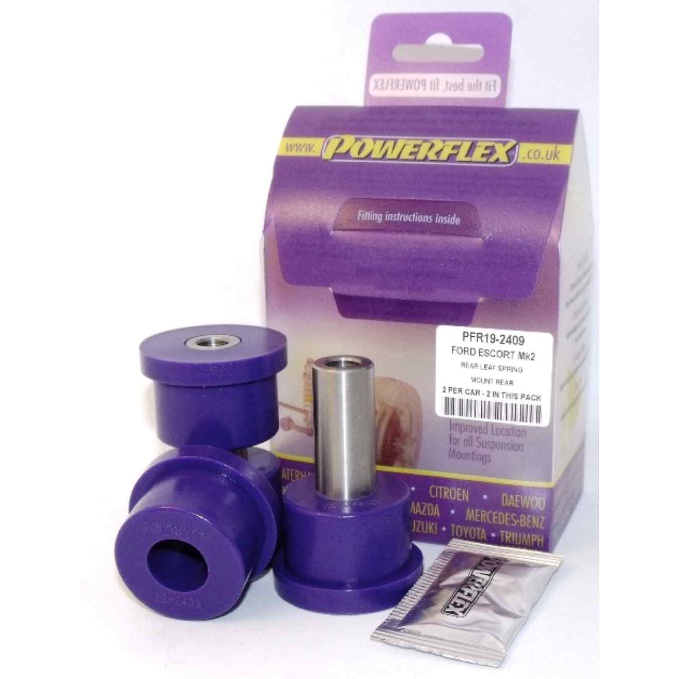 Silent bloc Powerflex arrière de ressorts à lames road series N°5 PFR19-2409