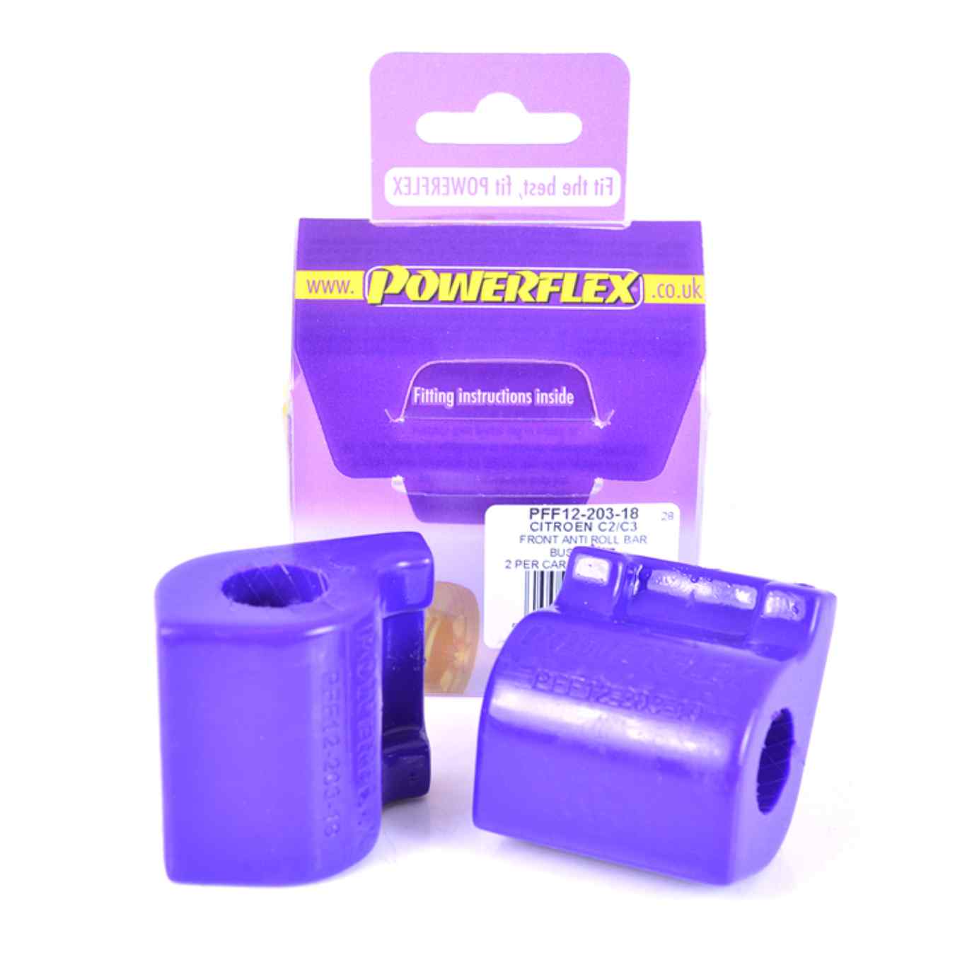 Silent bloc Powerflex barre anti-roulis avant 18mm road series N°3 PFF12-203-18
