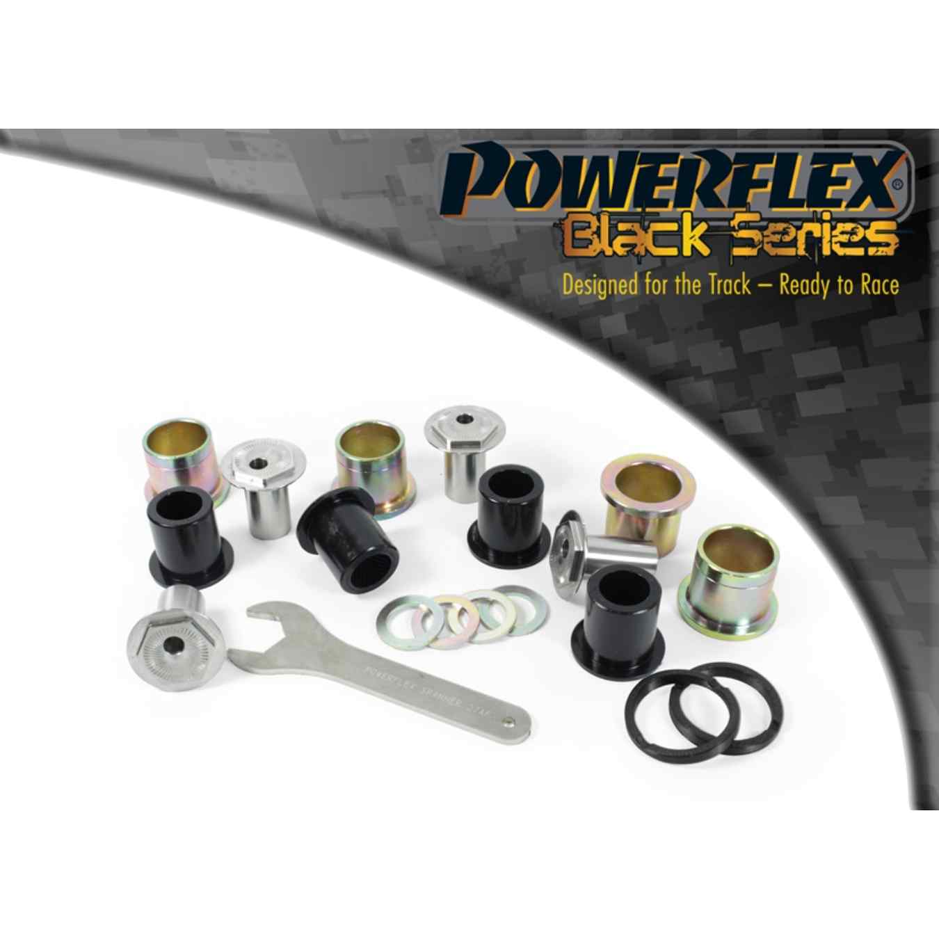 Silent bloc Powerflex de bras de suspension supérieurs, carrossage réglable black series N°5 PFF5-1405GBLK