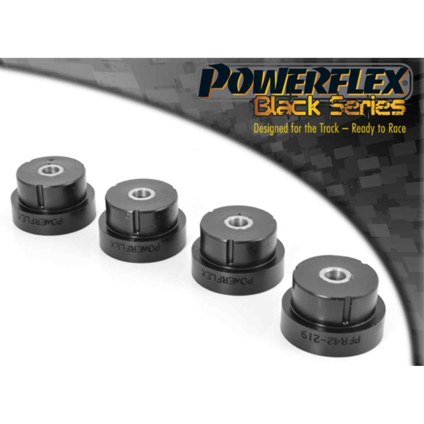 Silent bloc Powerflex entre bras de suspension et barre de renfort black series N°4 PFR42-219BLK