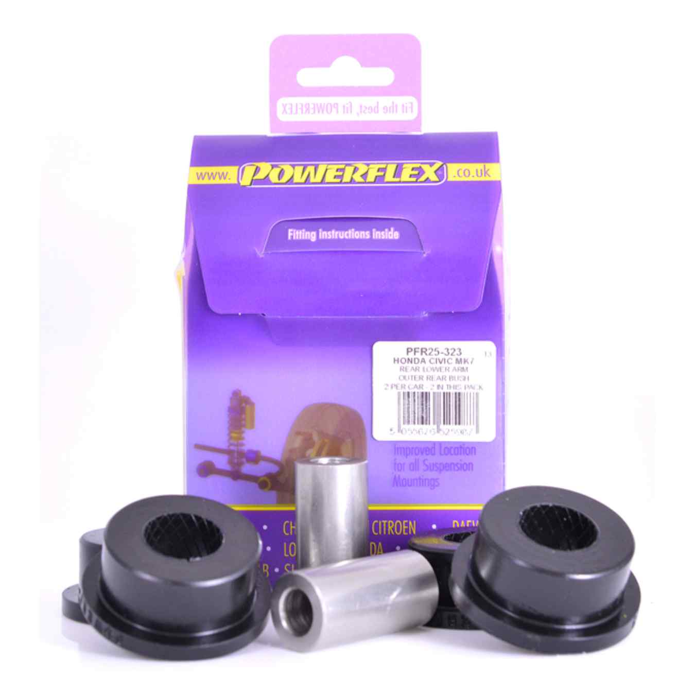 Silent bloc Powerflex extérieurs de bras de suspension inférieurs arrière road series N°23 PFR25-323