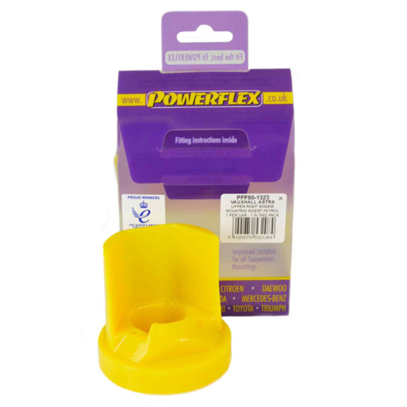 Silent bloc Powerflex insert moteur supérieur droit (essence) road series N°22 PFF80-1323