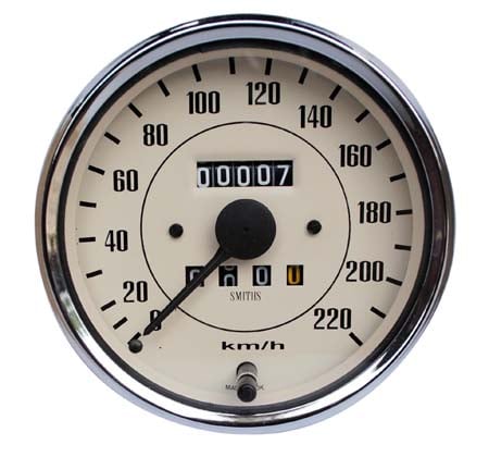 Compteur de vitesse SMITHS Ø 100 mm 0 à 220 km/h crème