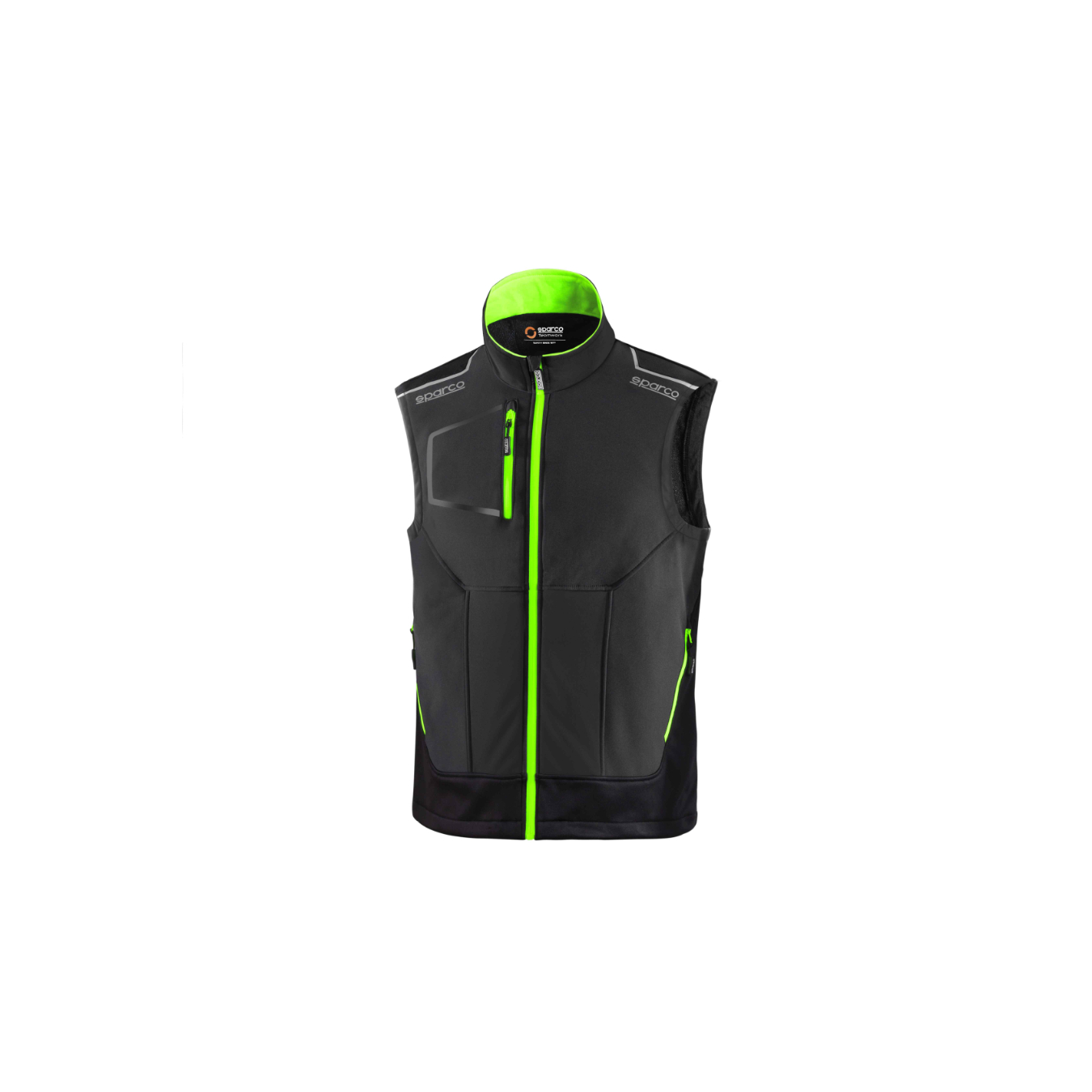 Softshell zippee légère sans manche TECH SPARCO Gris Vert Fluo taille