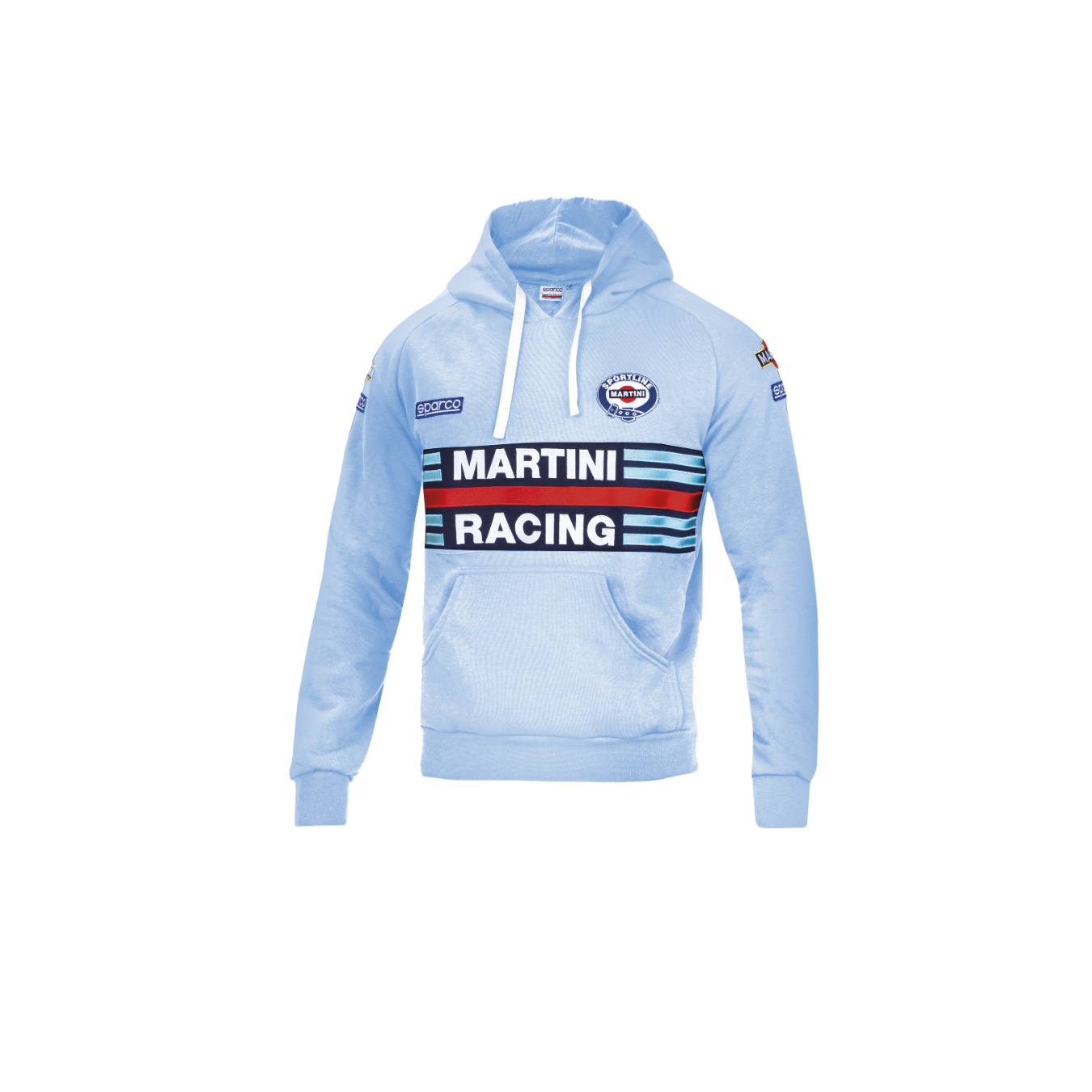 Sweat à capuche SPARCO MARTINI RACING bleu ciel pour homme