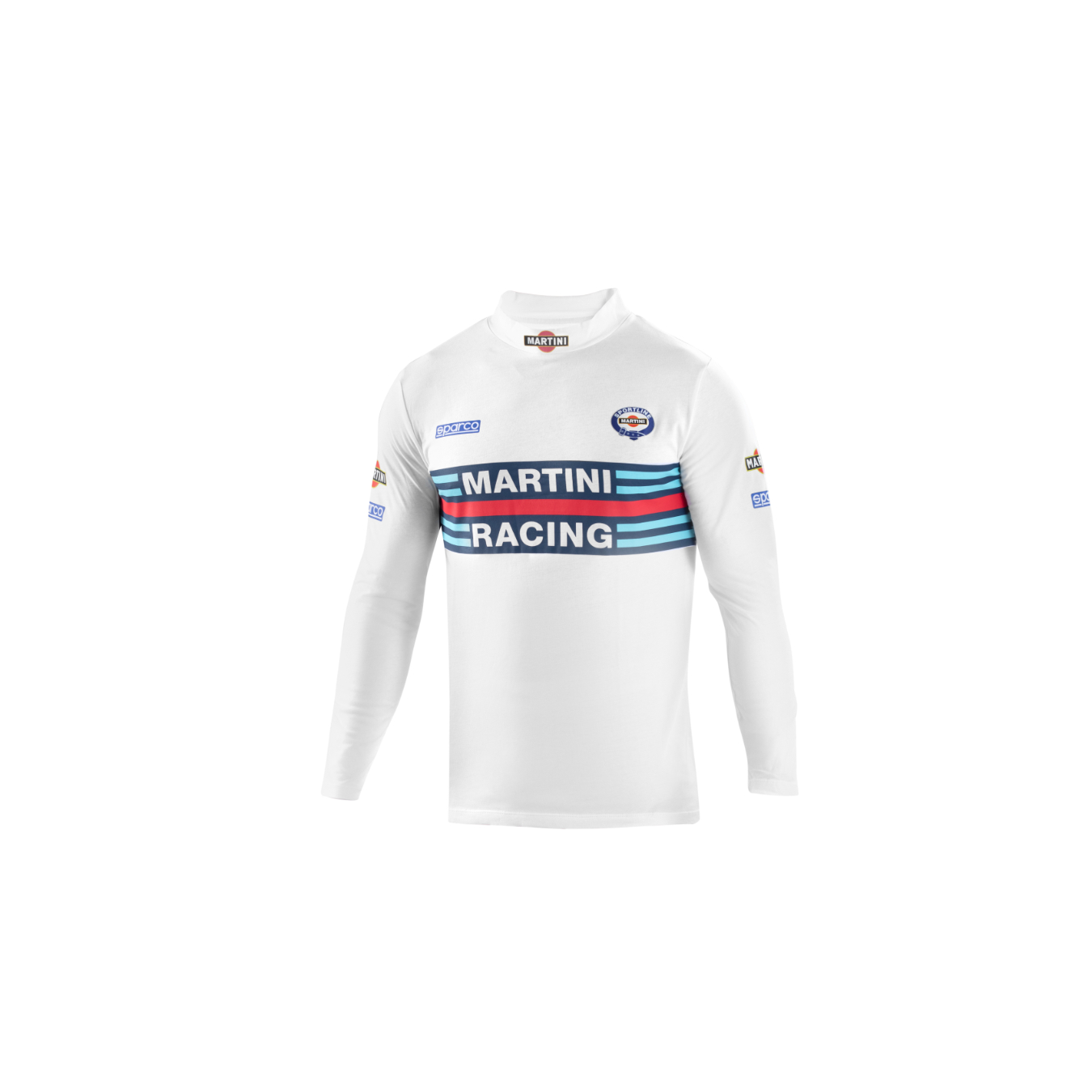 T shirt à manches longues à col montant SPARCO MARTINI RACING Blanc
