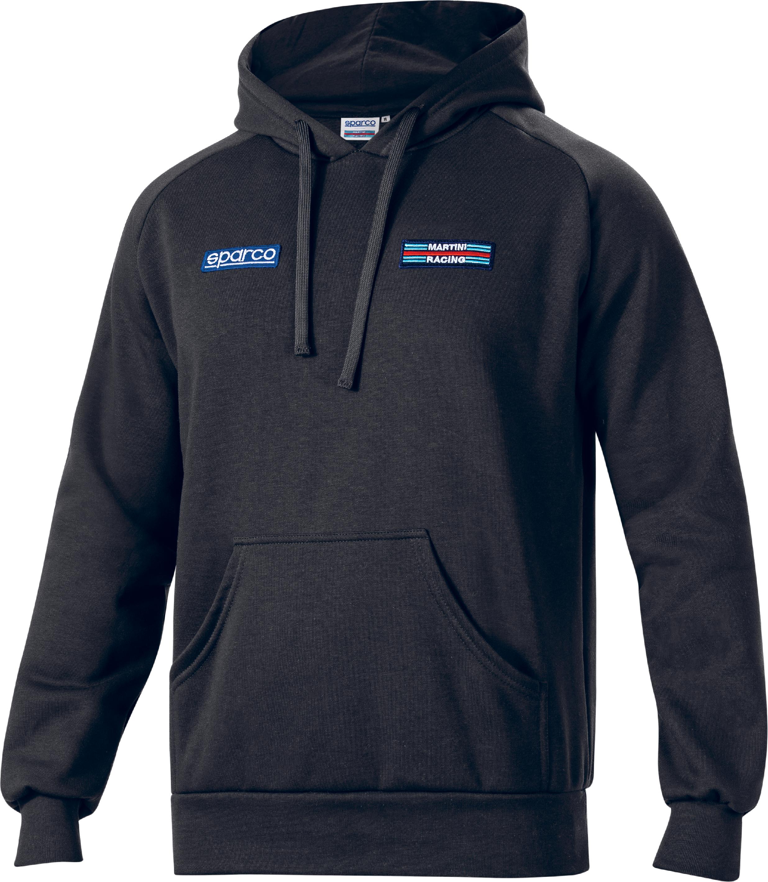Sweat à capuche SPARCO MARTINI RACING STRIPES noir