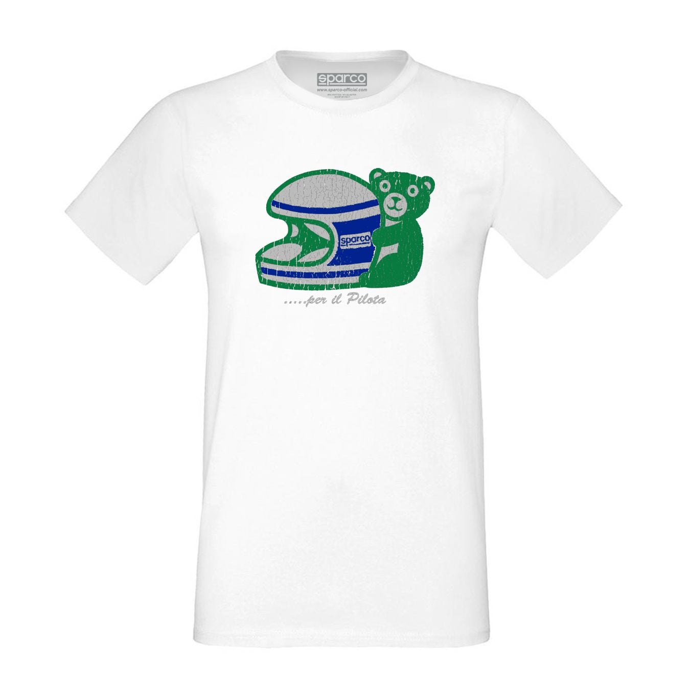 T shirt SPARCO pilote blanc pour homme taille XS