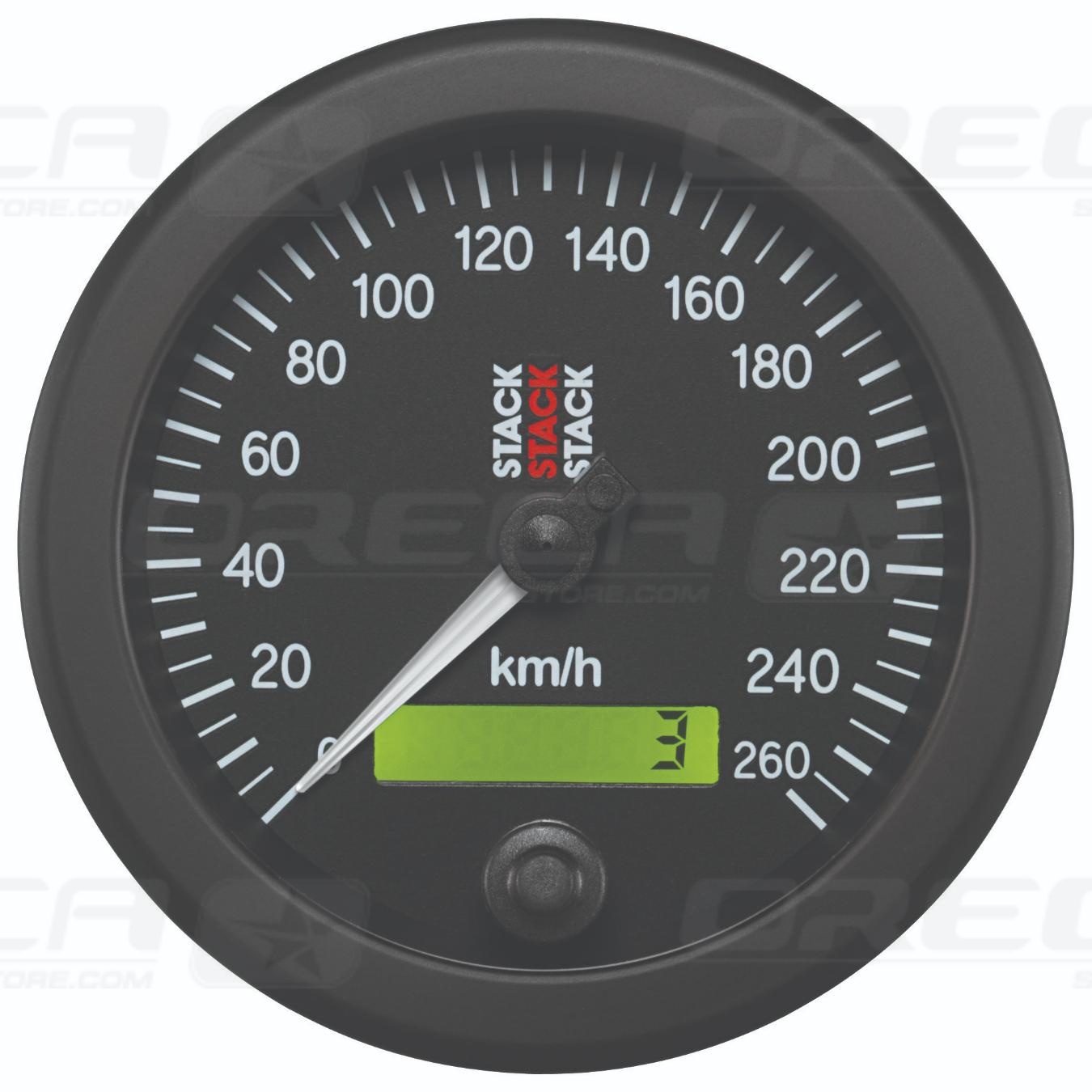 Compteur de vitesse STACK Ø 88mm 260km/h Noir 726ST3802
