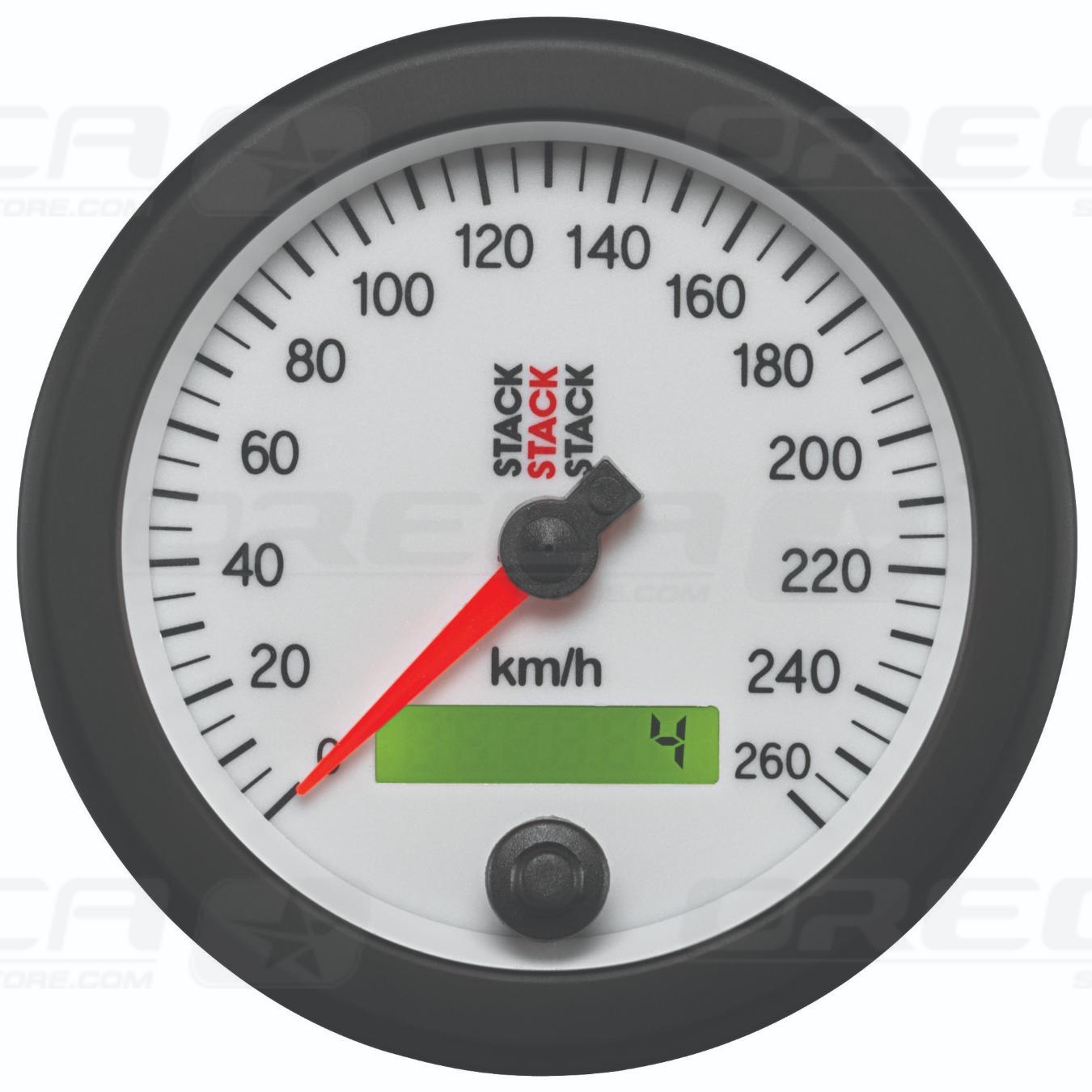 Compteur de vitesse STACK Ø 88mm 260km/h Blanc 726ST3852