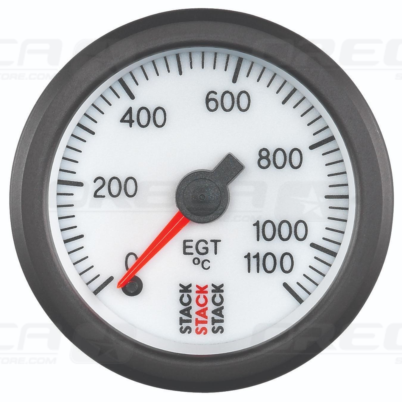 Manomètre STACK analogique pro température gaz échappement 0-1100°C Blanc 726ST3363