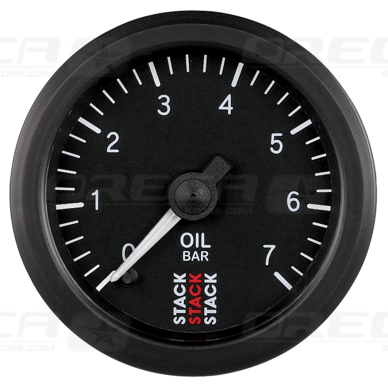 Manomètre STACK analogique pro pression huile 0-7 bars Noir 726ST3301