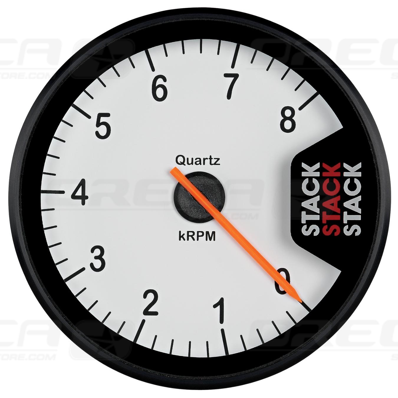 Compte-tours STACK ST200 Clubman Ø 80mm 0-8000 trs/min Blanc 726ST200B