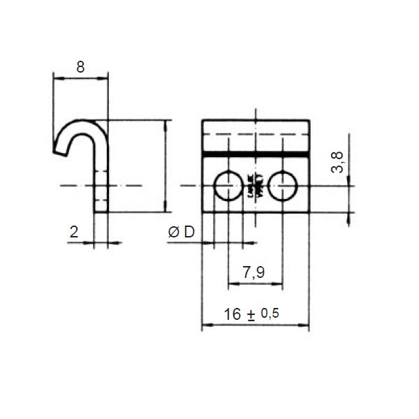 Crochet pour grenouillère réglable