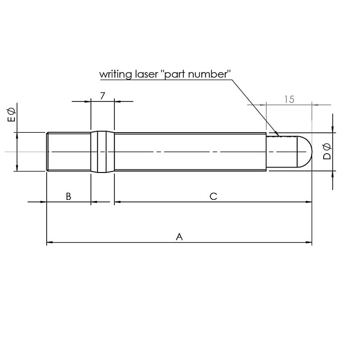 Goujon de roue standard filetage moyeu 12x150 longueur 76 mm