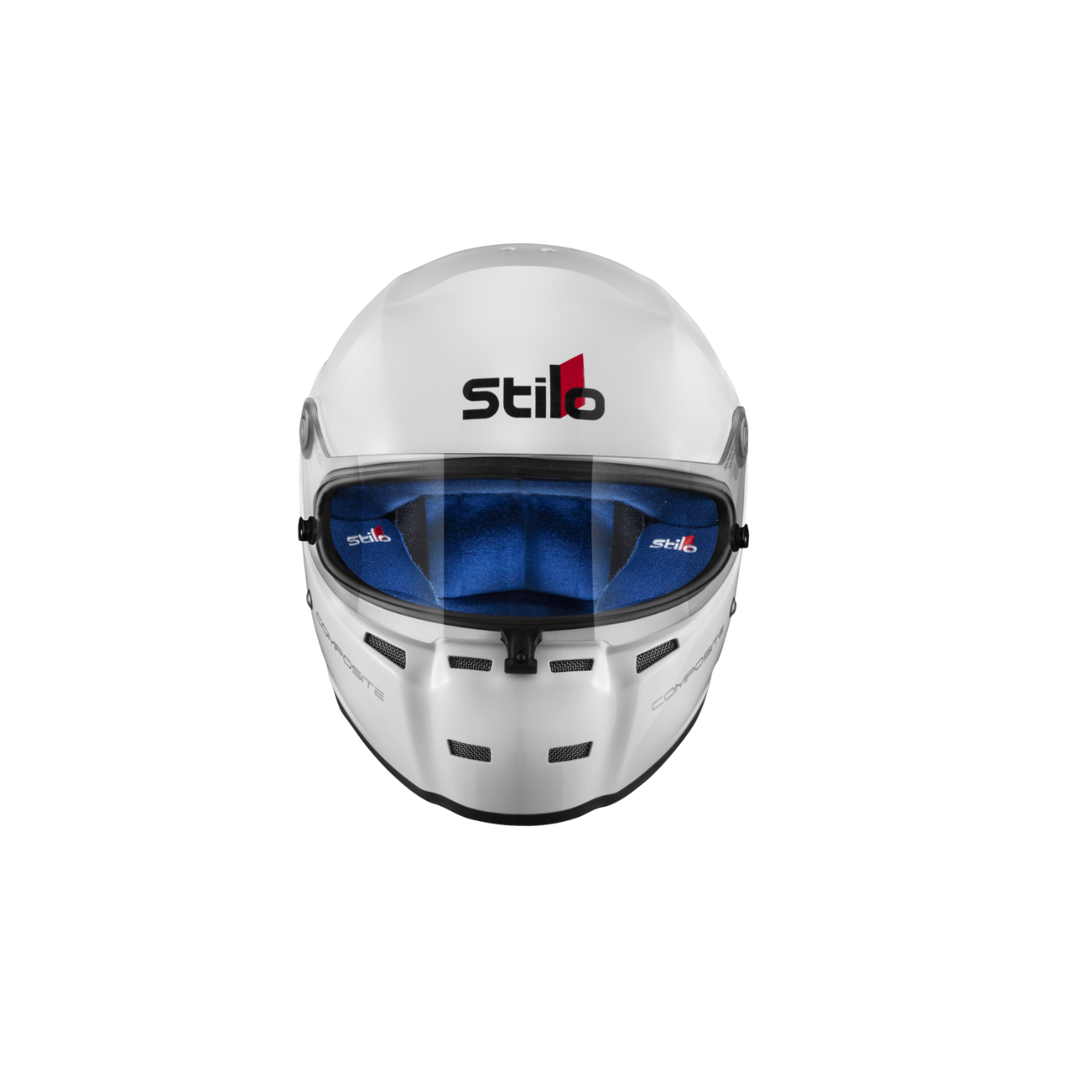 Casque FIA Intégral STILO ST5F Composite Blanc intérieur Bleu SNELL SA2020