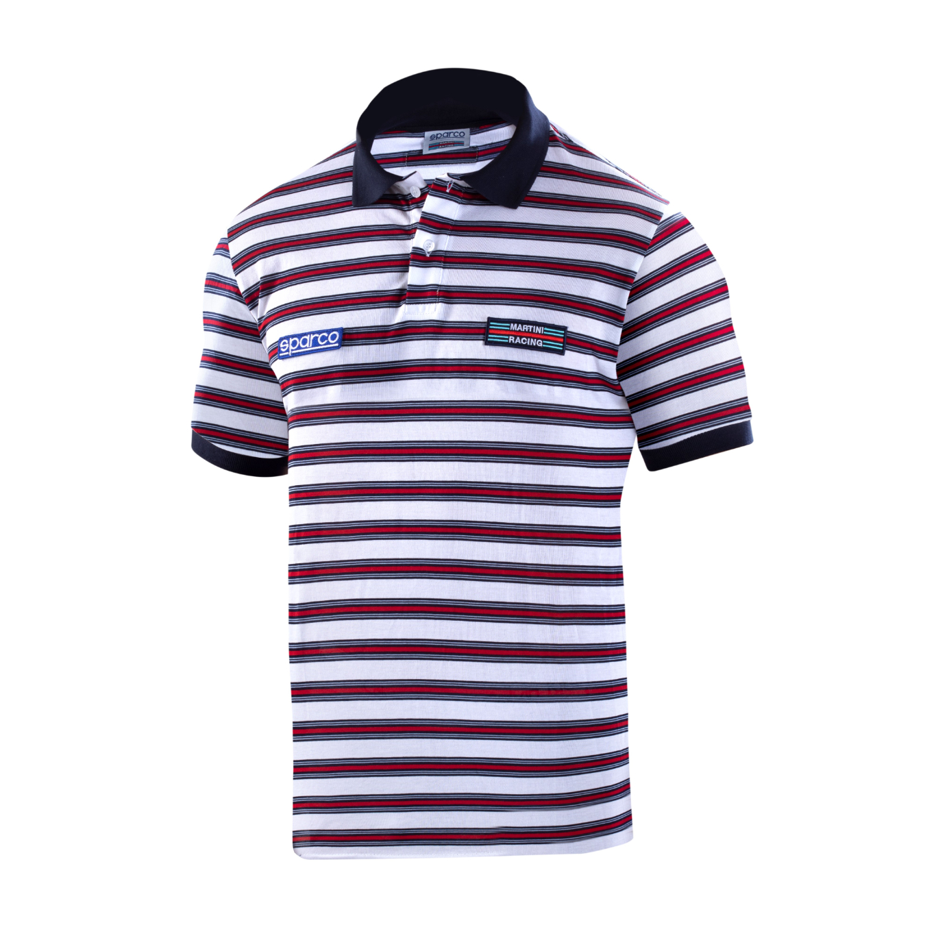 Polo rayé SPORTLINE SPARCO MARTINI RACING blanc Homme