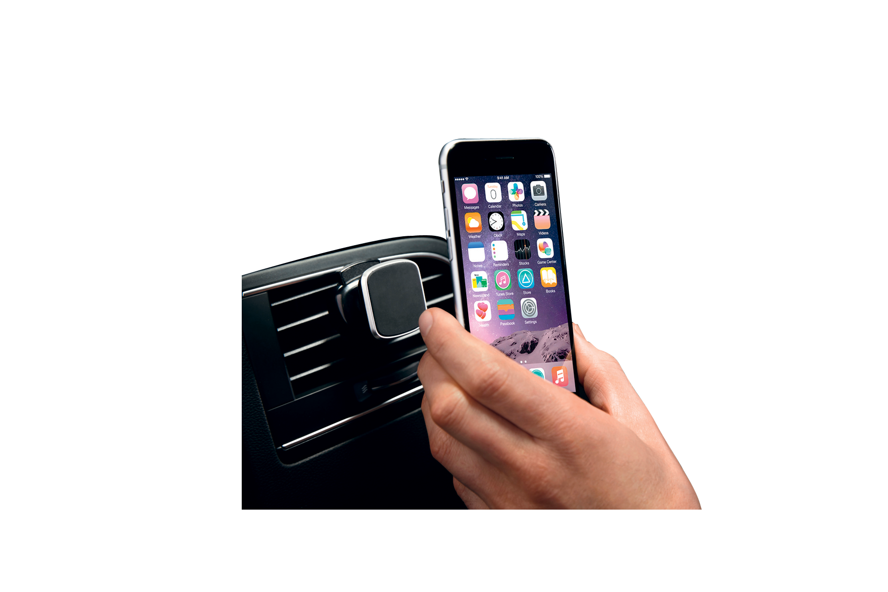 Support smartphone magnétique sur aération