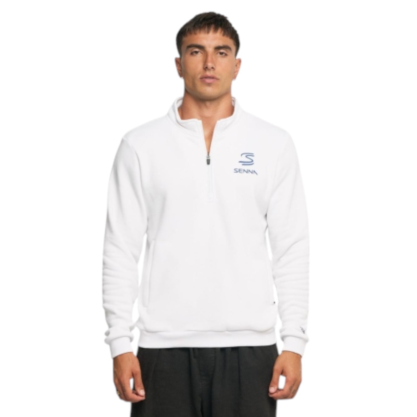 Sweat 1/4 Zip Ayrton Senna Legacy de couleur blanc pour homme