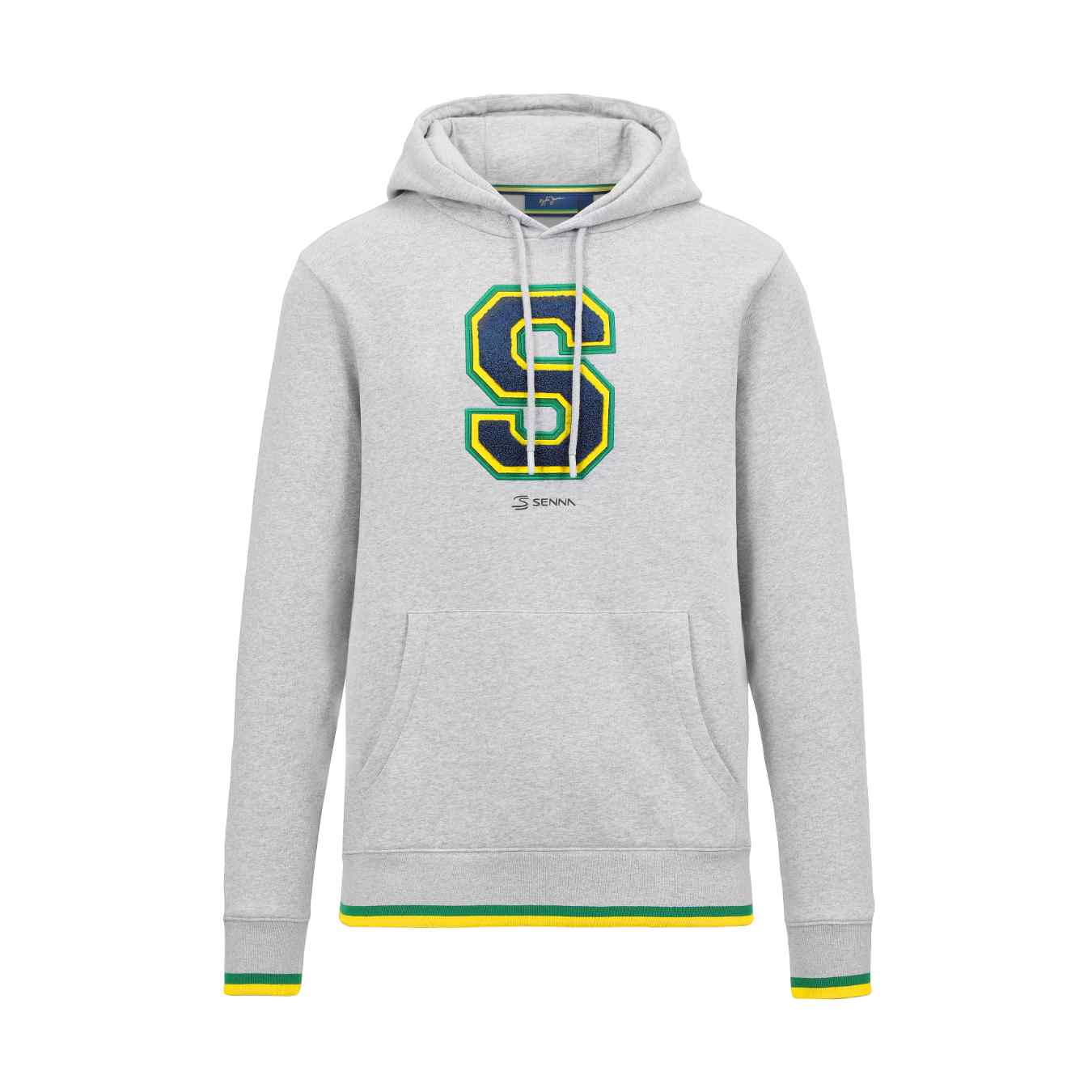Sweat à Capuche AYRTON SENNA Collegiate Gris Homme SEN23_SWH_COL