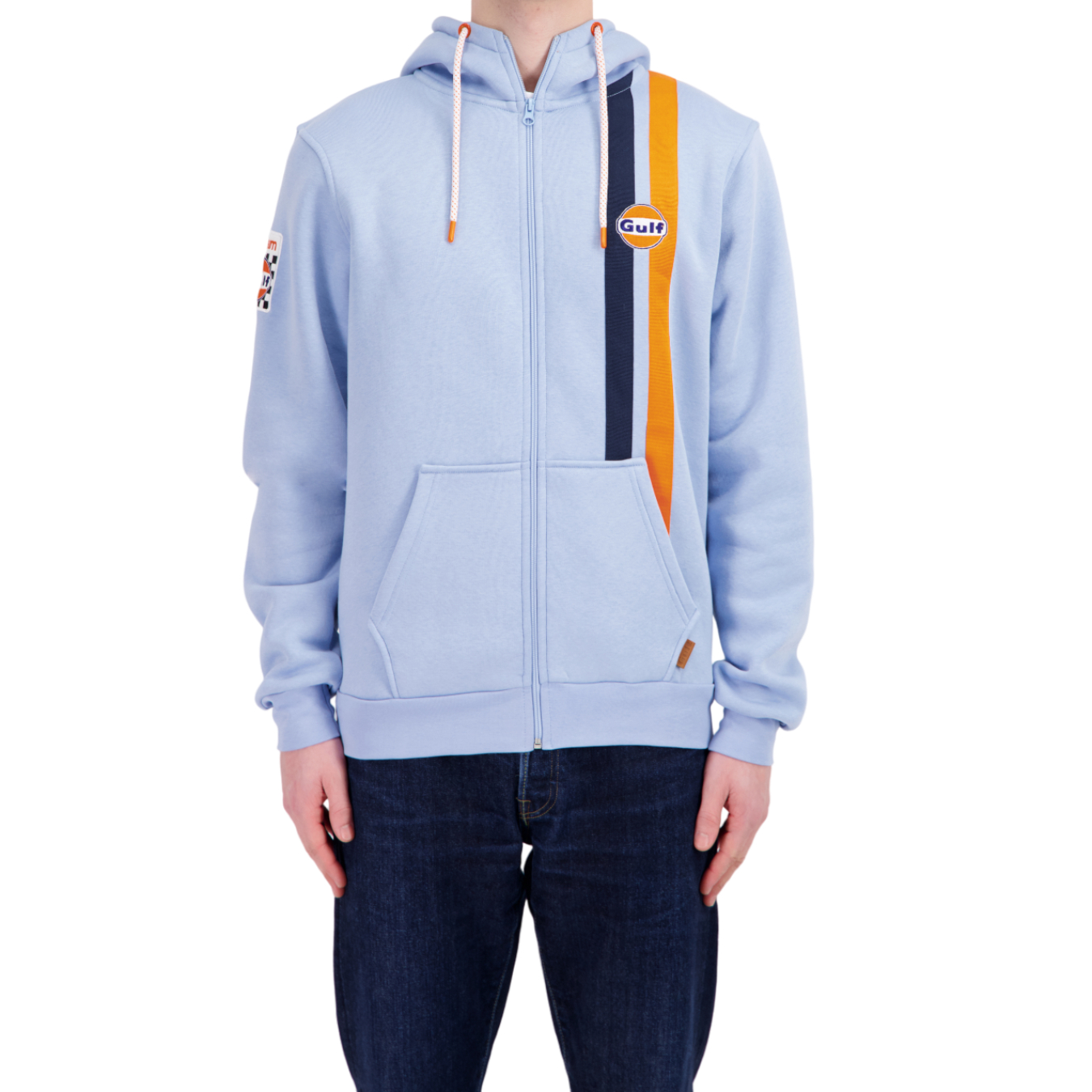 Sweat À Capuche Zippé Gulf Timeless History Bleu Homme