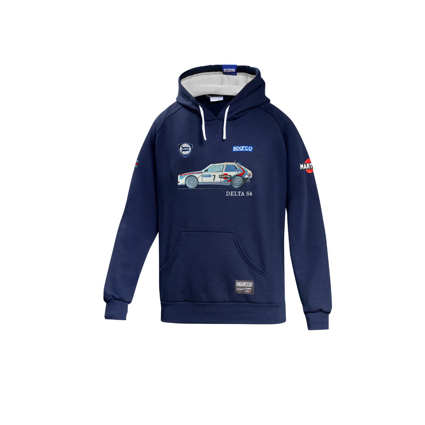 Sweat Capuche Lancia S4 Martini Marine Blanc SPARCO