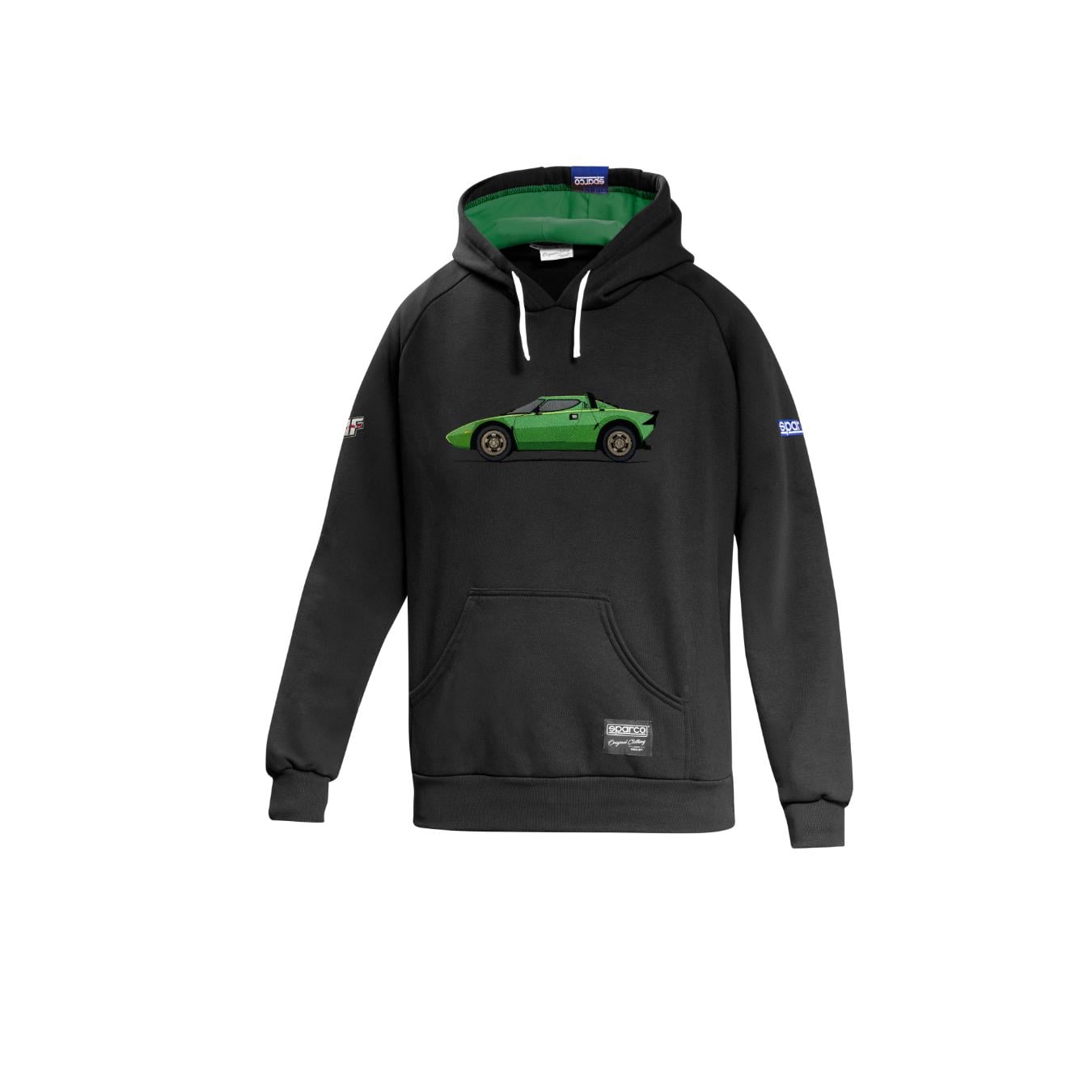 Sweat Capuche Lancia Stratos Noir Vert SPARCO