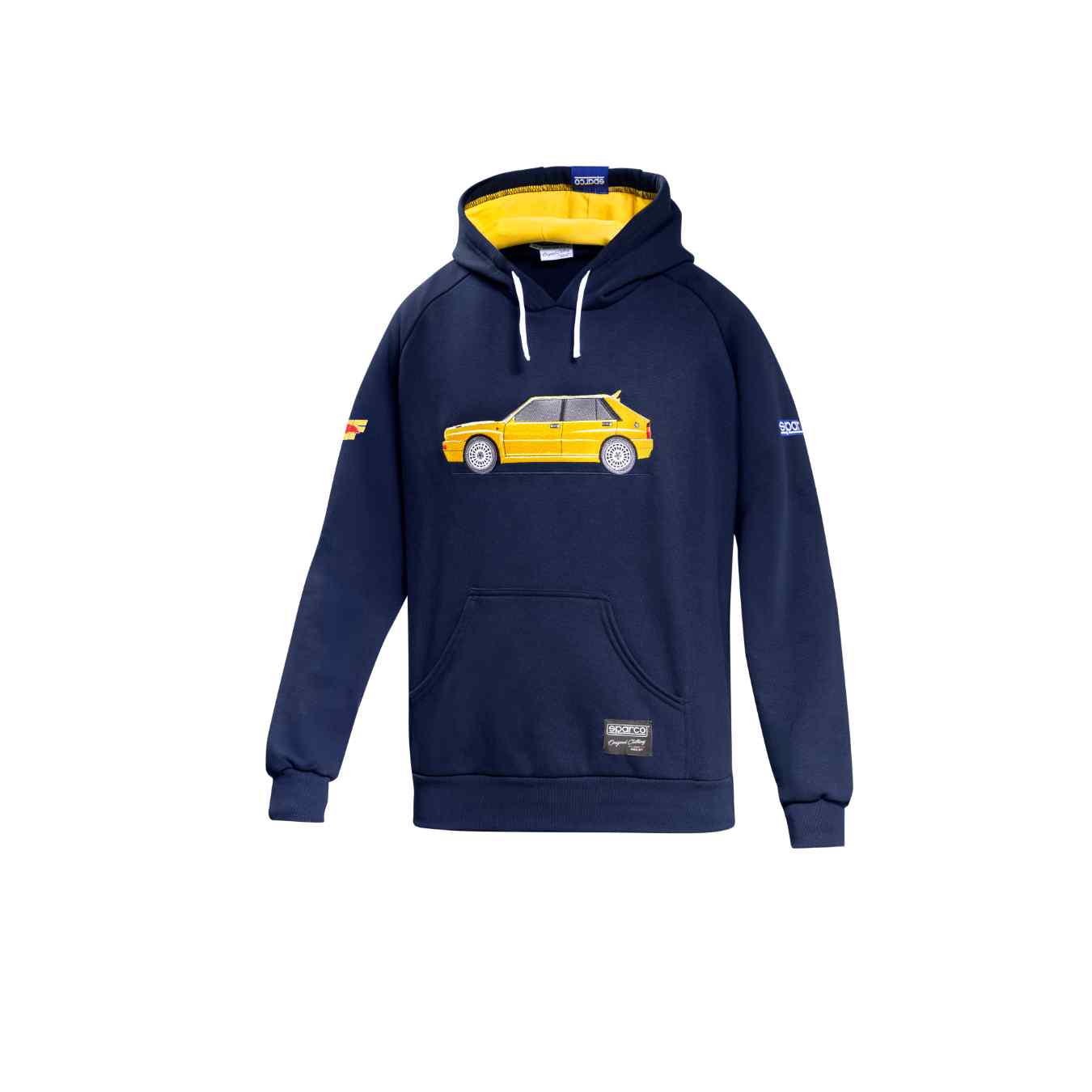 Sweat Capuche SPARCO X LANCIA DELTA HF Bleu Marine Jaune