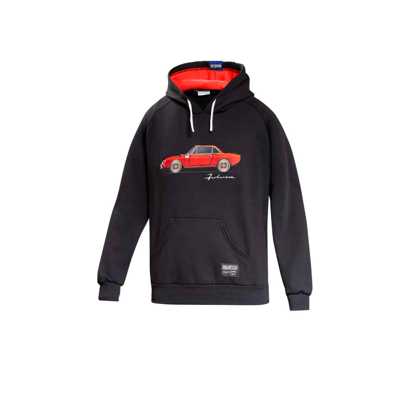 Sweat Capuche SPARCO X LANCIA FULVIA Noir Rouge