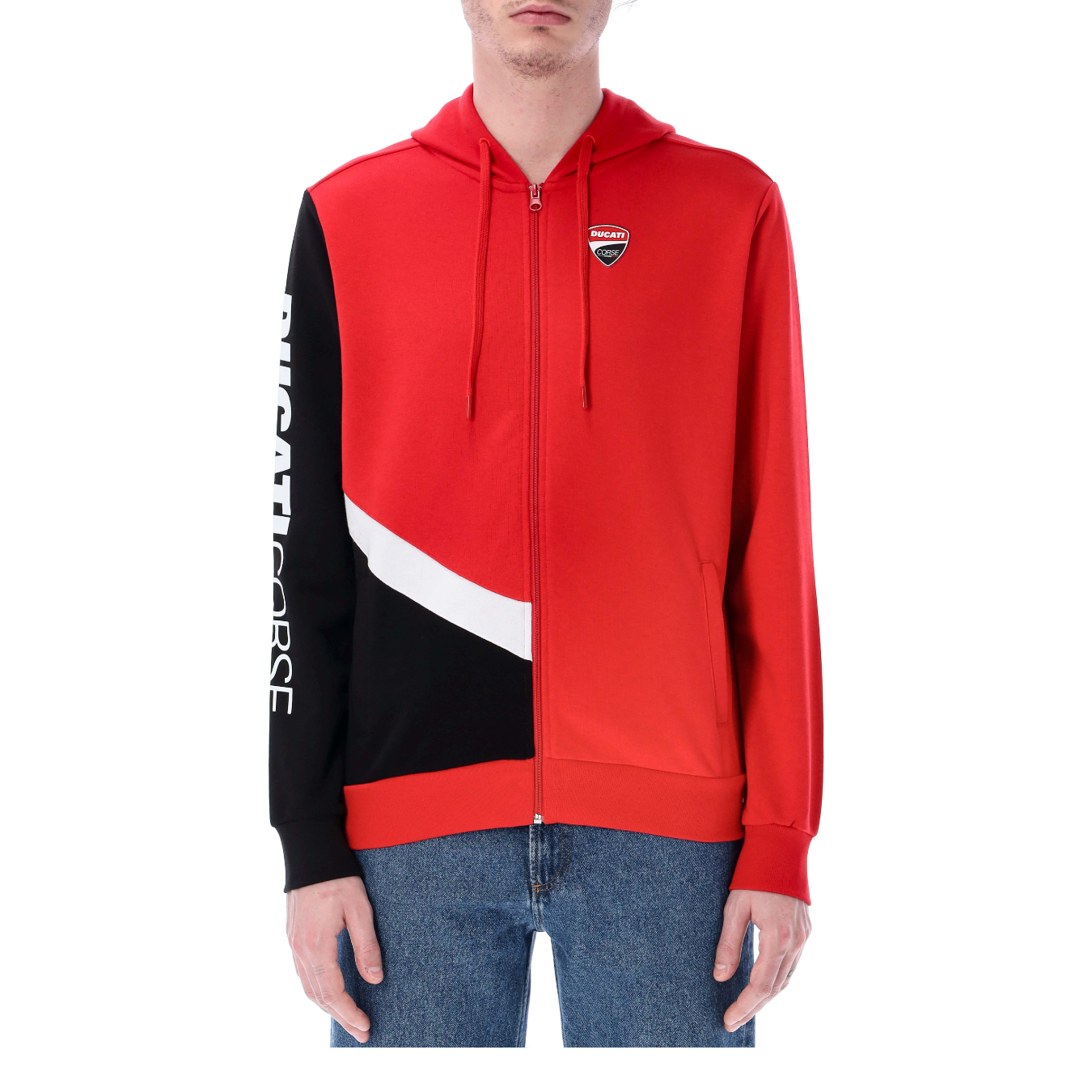 Sweat Zippé à Capuche DUCATI Corse Team Rouge pour homme