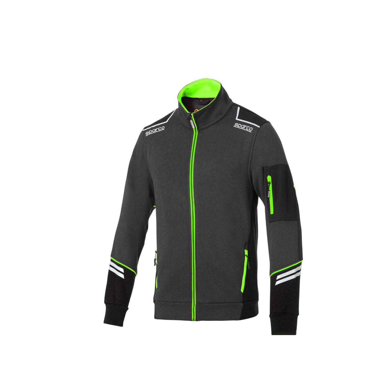 Sweat Zippe TECH SPARCO Gris Vert Fluo taille