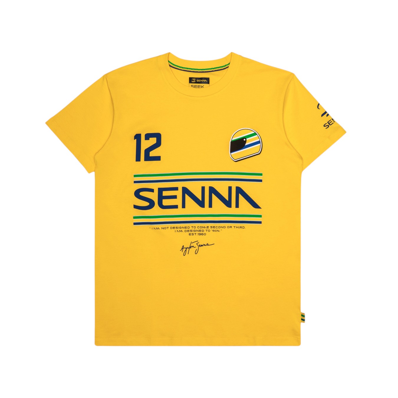 T-Shirt Ayrton Senna 12 Stripe Jaune