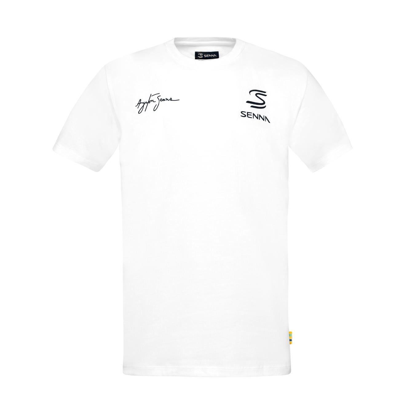 T-Shirt Ayrton Senna Circle de couleur blanc pour homme