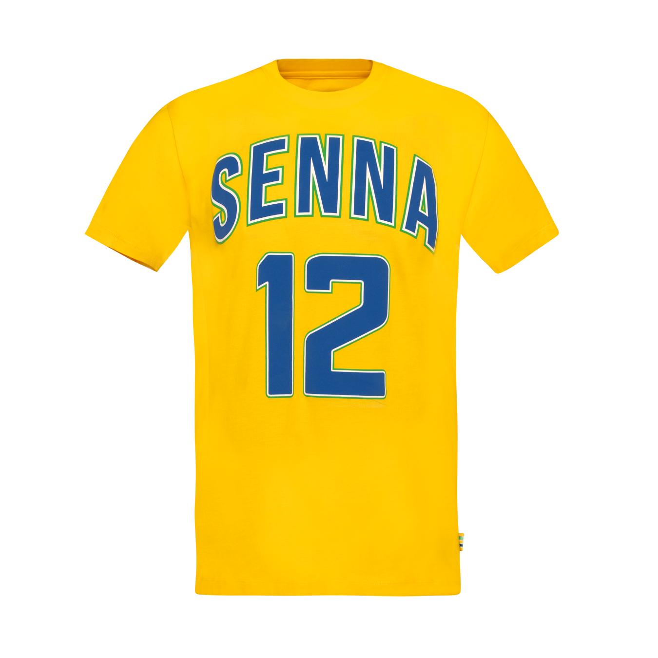 T-Shirt Ayrton Senna Collegiate de couleur jaune pour homme