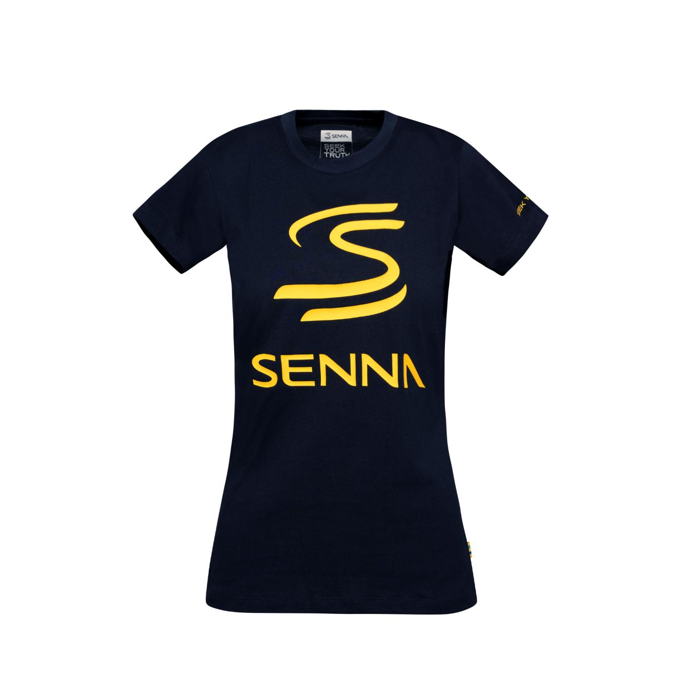 T-Shirt Ayrton Senna Legacy Logo de couleur navy pour femme