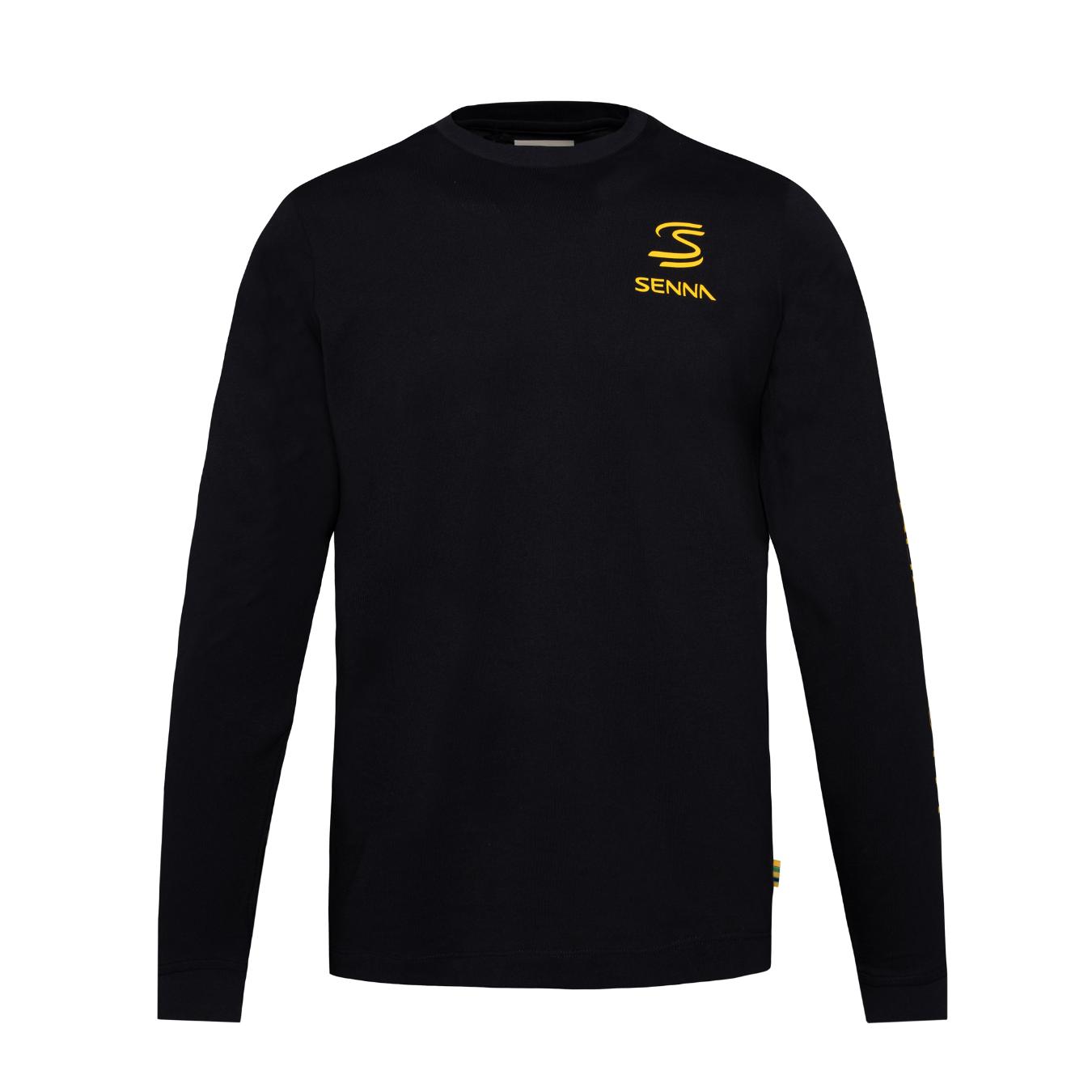 T-Shirt Ayrton Senna manches longues de couleur navy pour homme