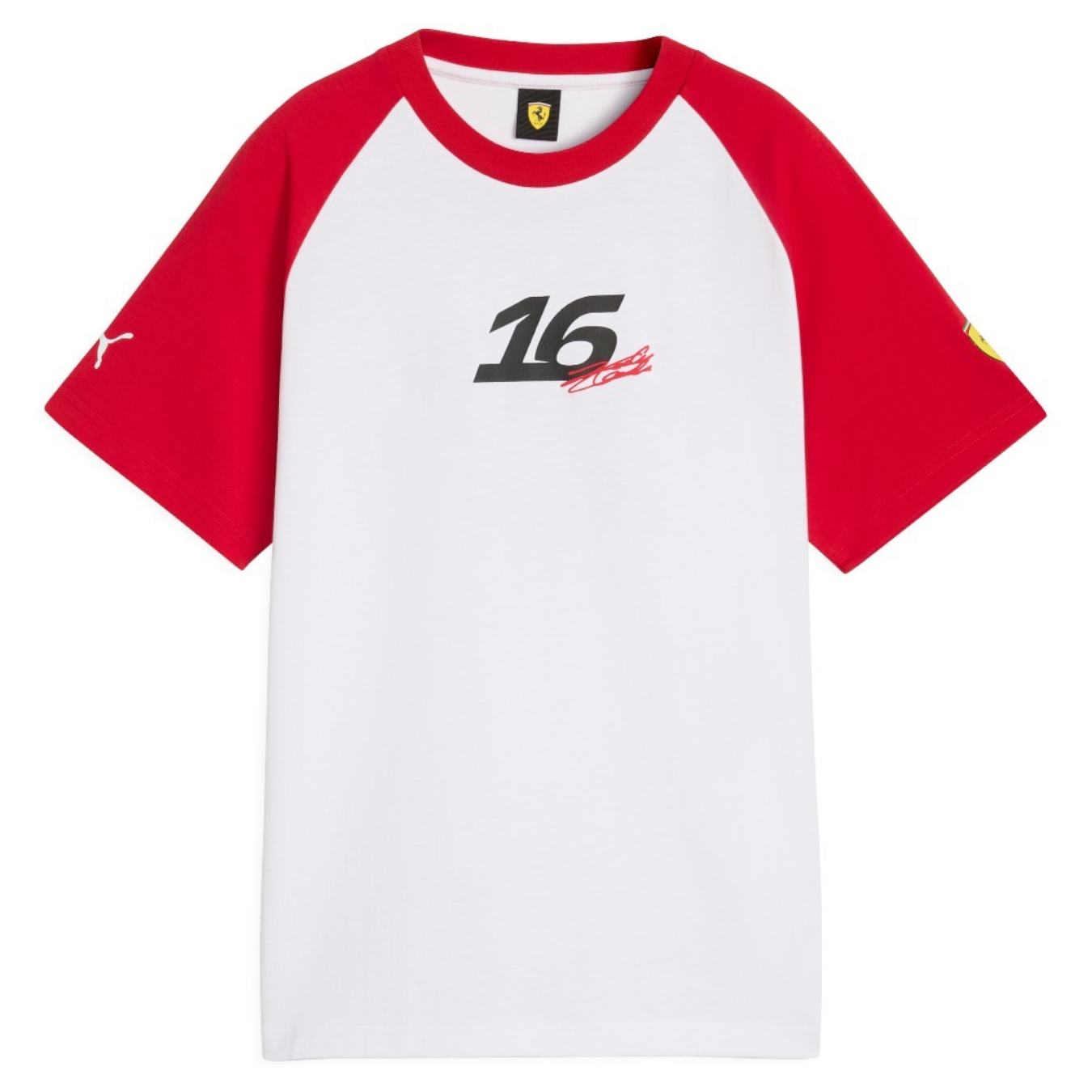 T-Shirt Ferrari F1 Charles Leclerc Blanc Homme