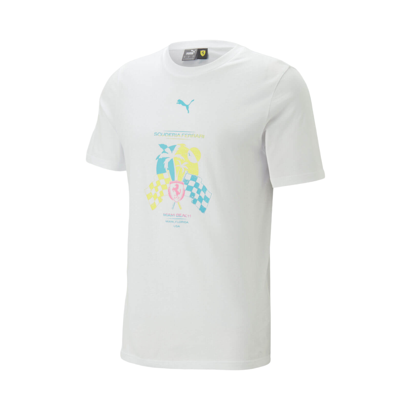 T-shirt FERRARI GP Miami Blanc pour homme FER24_TSH_MIA