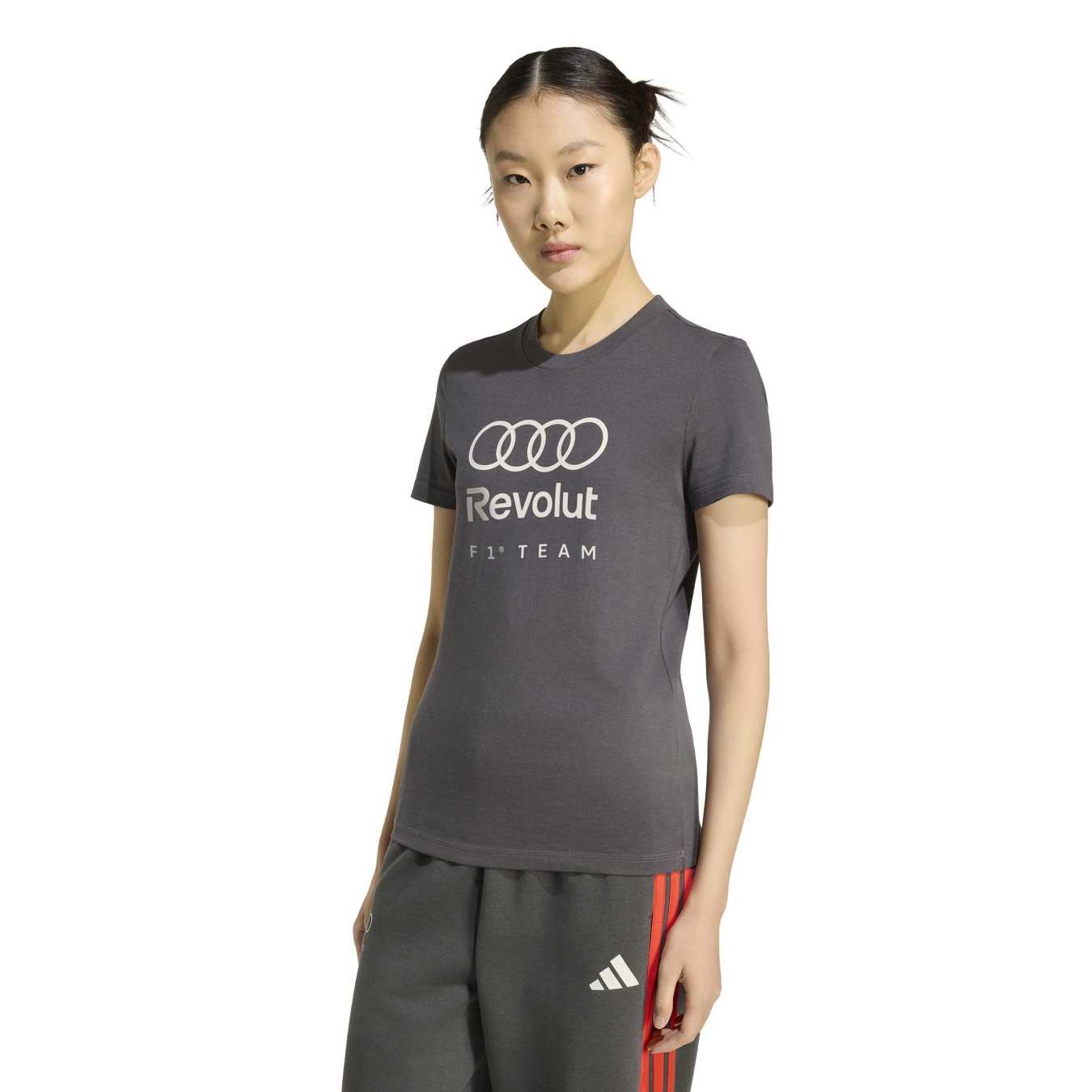 T-Shirt Graphique Audi F1 Gris Foncé Femme