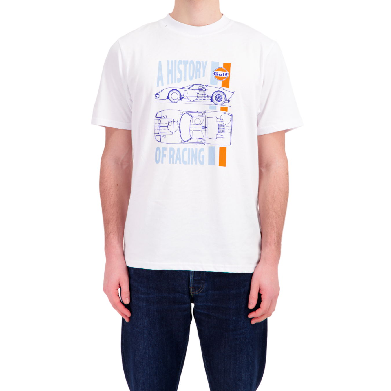T-shirt GULF Racing History Blanc pour homme GUF24_TSH_RAC