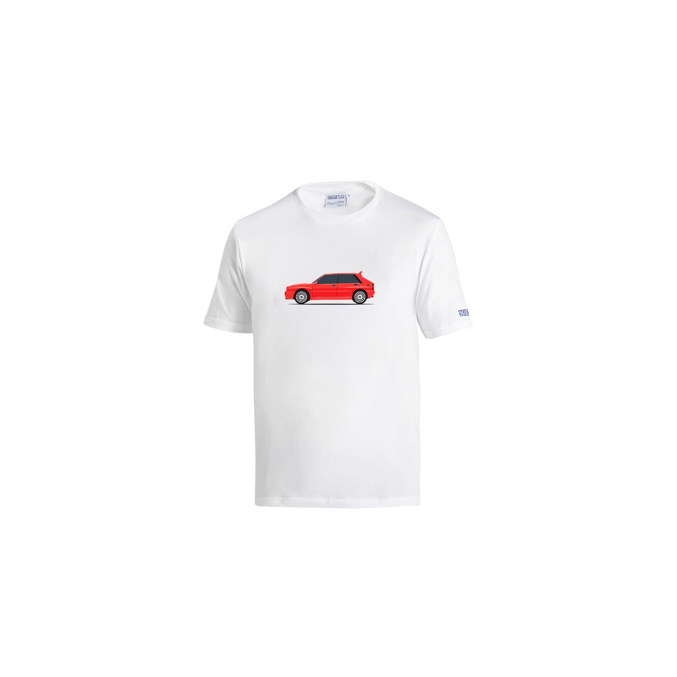 T-shirt Lancia Delta HF Blanc Rouge SPARCO Taille 3XL