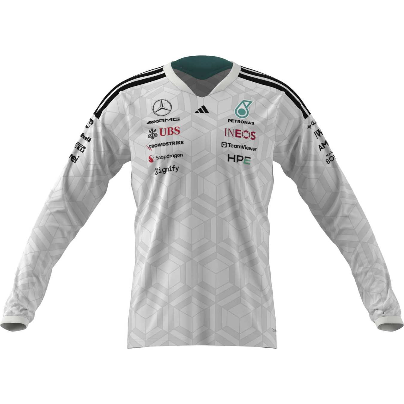 T-shirt Manches longues Mercedes AMG Team Blanc