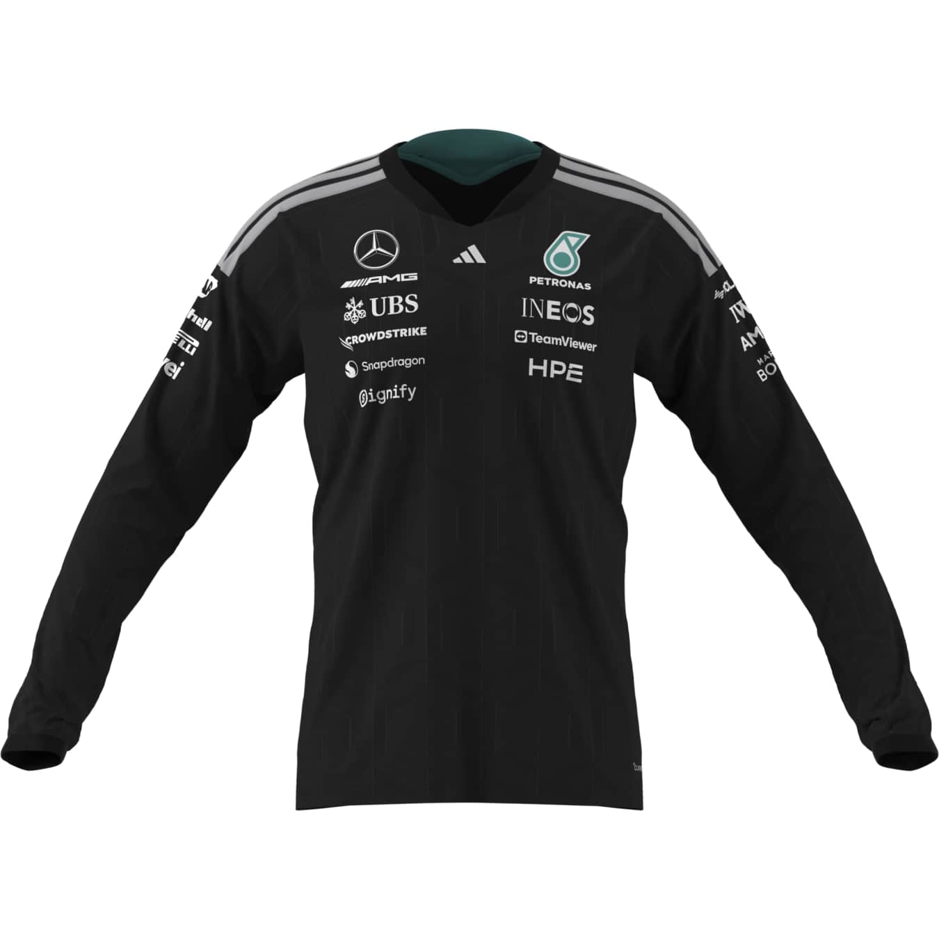 T-shirt Manches Longues Mercedes AMG Team Noir