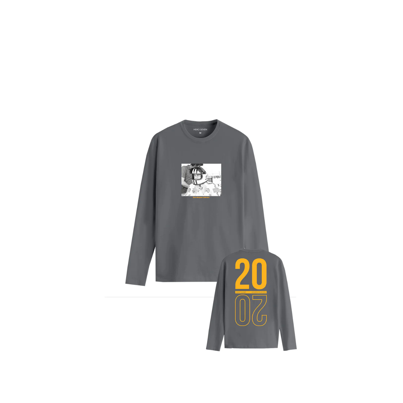 T-shirt Manches Longues STEVE MCQUEEN Hero Seven 2020 Gris pour homme